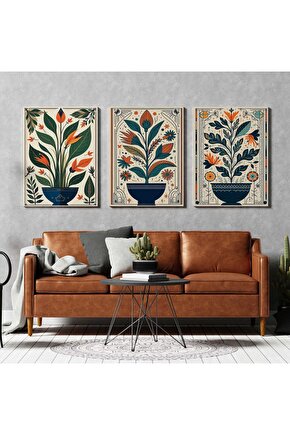 Matisse - Boho - Art Deco - Soyut - Doğa ( 3 lü Çerçevesiz ) Poster - Afiş - Tablo KR2C00019