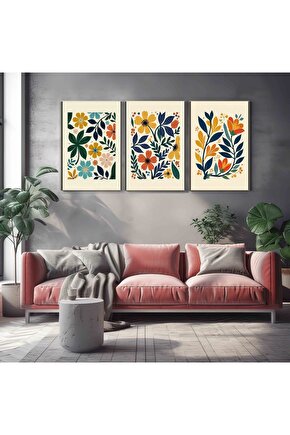 Matisse - Boho - Art Deco - Soyut - Doğa ( 3 lü Çerçevesiz ) Poster - Afiş - Tablo KR2C00675