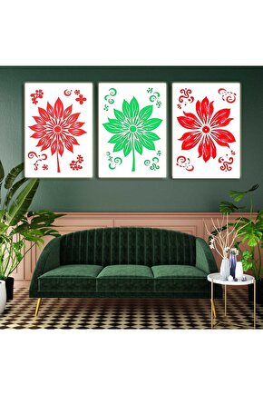 Matisse - Boho - Art Deco - Soyut - Doğa ( 3 lü Çerçevesiz ) Poster - Afiş - Tablo KR2C00649