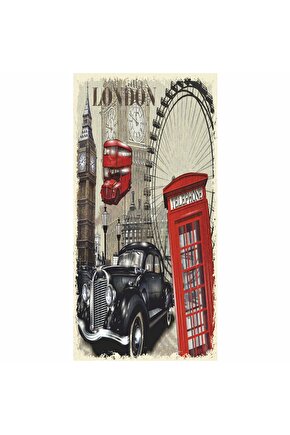 ingiltere londra tarihi yerler klasik araba ev dekorayon tablo mini retro ahşap poster