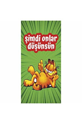 garfield şimdi onlar düşünsün komik duvar yazıları ev dekorayon tablo mini retro ahşap poster