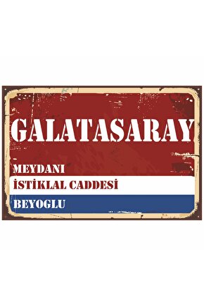 meydan istiklal caddesi beyoğlu istanbul sokak talelası retro ahşap poster