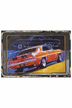 69 Camaro klasik nostaljik arabalar retro vintage ahşap poster