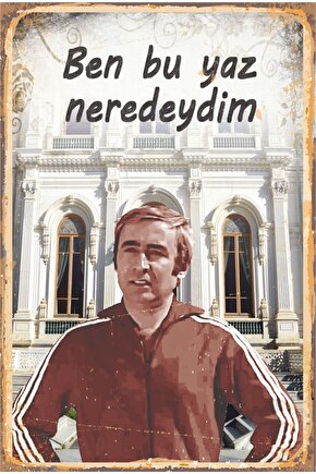 Ben Bu Yaz Neredeydim Şener Şen Hababam Sınıfı Yeşilçam Retro Ahşap Poster