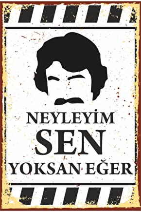 Ferdi Tayfur Neyleyim Sen Yoksan Eğer Retro Ahşap Poster