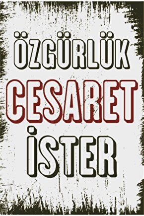 Özgürlük Cesaret Ister Motivasyon Retro Ahşap Poster