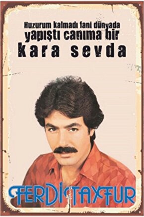 Ferdi Tayfur Arabesk Retro Ahşap Poster