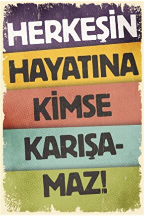 Herkesin Hayatına Kimse Karışamaz Retro Ahşap Poster