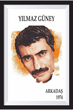 Yılmaz Güney Arkadaş Yeşilçam Çerçeve Görünümlü Retro Ahşap Poster