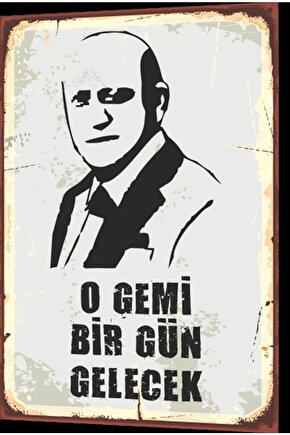 O Gemi Bir Gün Gelecek Leyla Ile Mecnun Retro Ahşap Poster