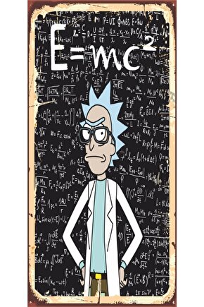 Free Rick E:mc2 Mini Retro Ahşap Poster