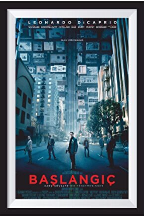 Başlangıç Sinema Afişi Çerçeve Görünümlü Retro Ahşap Poster