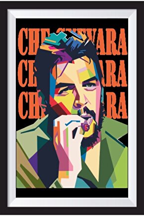 Erneste Che Guevara Çerçeve Görünümlü Retro Ahşap Poster