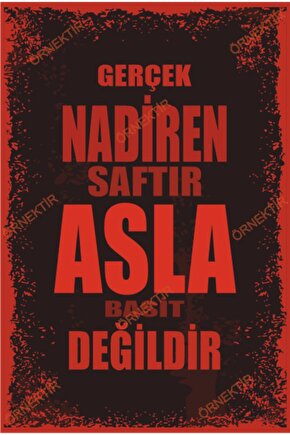 Gerçek Nadiren Saftır Asla Basit Değildir Duvar Yazıları Retro Ahşap Poster