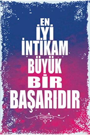 En Iyi Intikam Büyük Bir Başarıdır Duvar Yazıları Retro Ahşap Poster