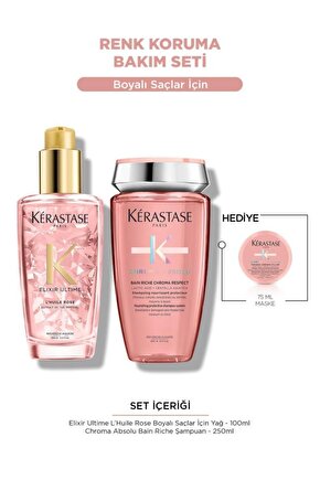 Chroma Absolu & Elixir Ultime Rose Boyalı Saçlar Için Bakım Seti