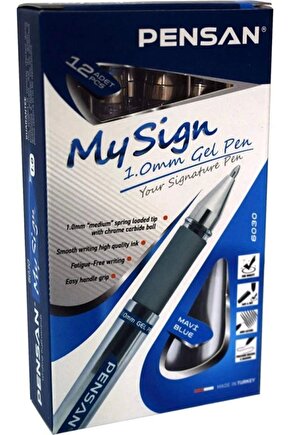 6030 My Sign Jel Roller Kalem 1,0 Mm Imza Kalemi Mavi (12 Lİ PAKET)