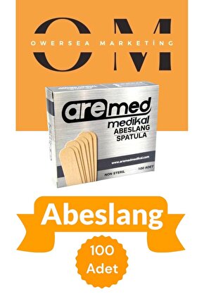 100 Lük Abeslang Tahta Dil Çubuğu Basacağı - Ağda Spatulası, Spatula Aremed Beybi Ahşap