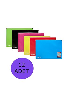 Fermuarlı A4 Dosya 12 Li Paket