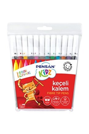 Pensan 12li Keçeli Kalem 12 Renk Keçe Uçlu Kalem