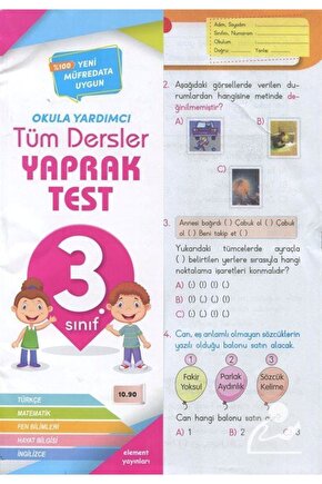 3. Sınıf Tüm Dersler Yaprak Test