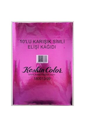 A4 10lu Karışık Renk Simli El Işi Kağıdı 180013-99