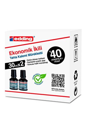 Legamaster 30 ml 2li Siyah Tahta Kalemi Mürekkep Bt30