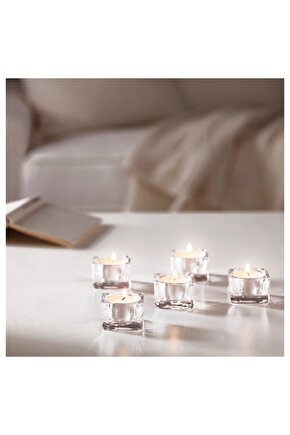 5 Adet Tealight Mumluk 5x5x3.5 cm Mum Tabağı Cam Mumluk Dekoratif Mumluk Kaliteli