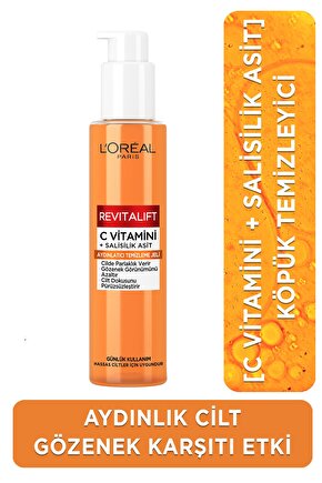 Revitalift Clinical [C vitamini + Salisilik Asit], Aydınlatıcı ve Gözenek Karşıtı Köpük Temizleyici