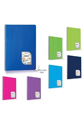 Uni Note Colormaxi A4 Spiralli Defter Plastik Kapak 144 Yaprak Kareli 1444 73011 (6 LI PAKET) T.d