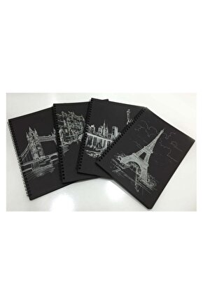 Siyah Defter Spiralli 17 X 24 Cm