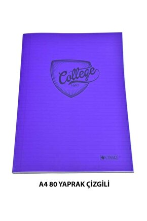 Çınar Pvc Kapaklı A4 Çizgili Defter 80 Yaprak 4 Adet