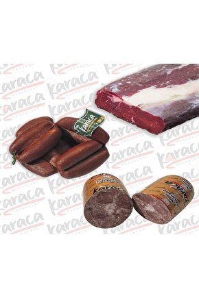 Yöresel Evlik Sucuk 750 Gr Sıfır Çemensiz Pastırma 750 Gr Blok Dana Kavurma 750 Gr