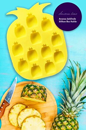 Ananas Silikon Buz Ve Çikolata Kalıbı Sarı