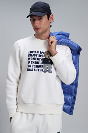 Bud Erkek Sweatshirt Kırık Beyaz