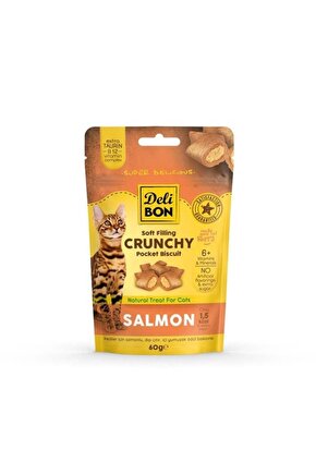 Chrunchy Içi Dolgulu Somonlu Kedi Ödül Bisküvisi 60 gr