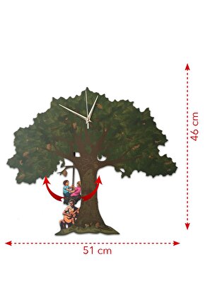 Meşe Ağacı Dekoratif Sarkaçlı Duvar Saati