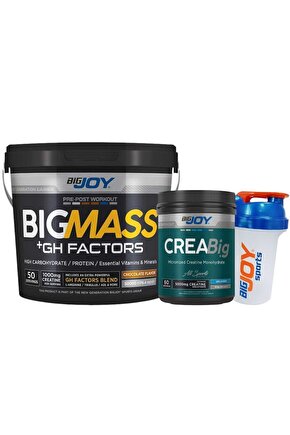 Bigmass Gh Factors Karbonhidrat Tozu 5000 gr Çikolata - Creabig Kreatin 300 gr - Shaker 500 ml