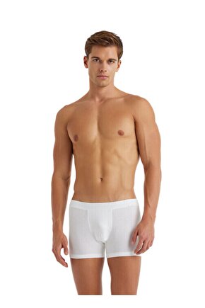 Erkek Modal Elastan Boxer Silver 9310 - Beyaz