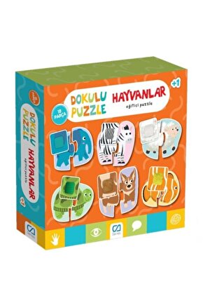 +1 Yaş Hayvanlar Dokulu Puzzle 18 Parça ()