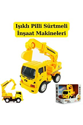 Işıklı Sürtmeli Kepçe - İş Makineleri - Sürtmeli Araçlar - İnşaat Oyuncakları - Araçlar - Makineler