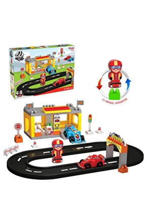 F1 Yarış Yol Set 48 Parça Lego Blok