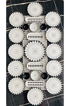Black Ellipse Model 12 Kişilik 23 Parça Kahvaltı Takımı