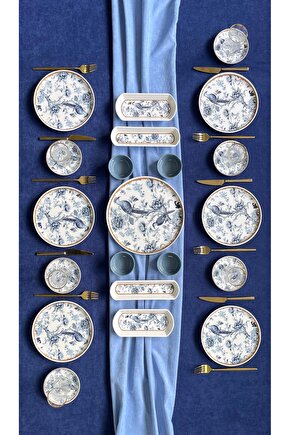 Blue Kitchen 6 Kişilik 21 Parça Kahvaltı Takımı