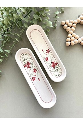 Fushia Çiğdem Model 2’li Zeytinlik Kahvaltı Tabağı