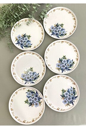 Yediveren Çiçeği 6 Adet 20 cm Pasta Tabağı