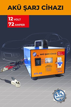 Akü Şarj Cihazı 12 Volt 72 Amper 5 Yıl Garanti