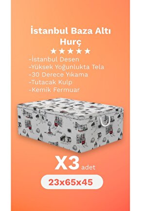 Hurç Box Baza Altı Yorgan Hurcu İstanbul Desenli 3 Adet