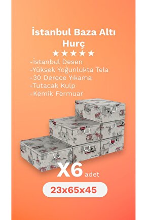 Hurç Box Baza Altı Yorgan Hurcu İstanbul Desenli 6 Adet