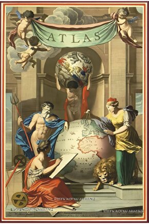 yunan mitolojisi atlas tablosu ev dekorasyon tablo retro ahşap poster